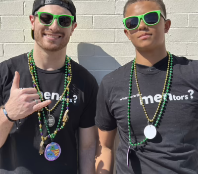 Volunteers at Mardi Gras parade